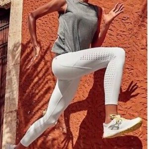 Athleta White Laser Cut Leggings